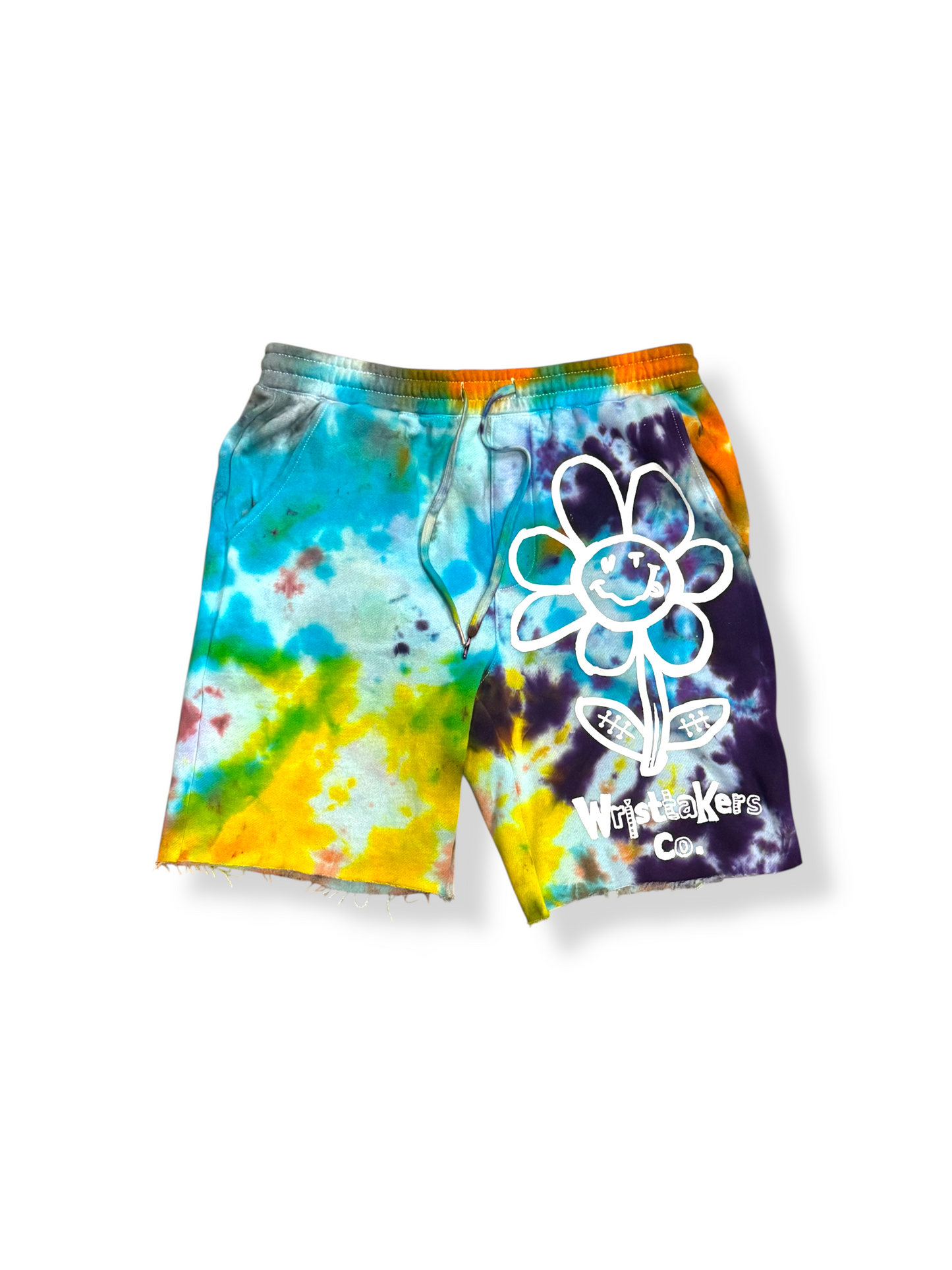 Wristtakers Co. “Smiley Bloom” Tie-Dye Shorts